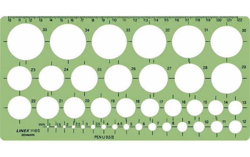 [265413074] LINEX Gabarit de cercle 1-35mm vert