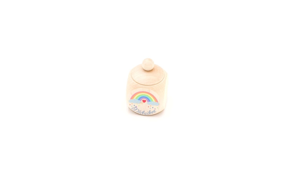 HobbyFun Article en bois Boîte à dents de lait Arc-en-ciel 4 x 4 cm, 1 pièce