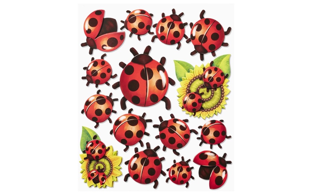 HobbyFun Autocollant 3D Coccinelle 1 feuille