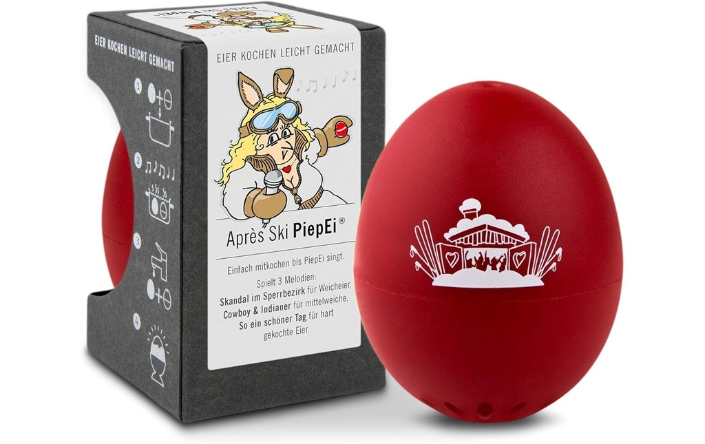 PiepEi Minuteur de cuisine Chanteuse d'œufs AprésSki, Rouge