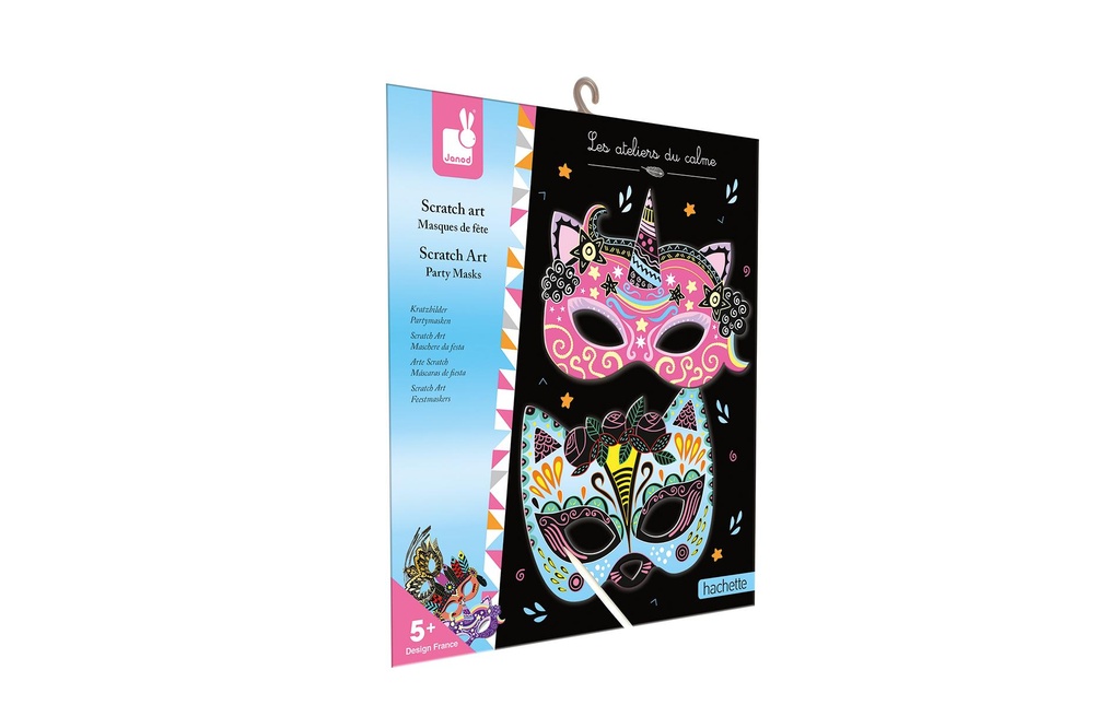 Janod Kits de bricolage Images à gratter Masques de fête