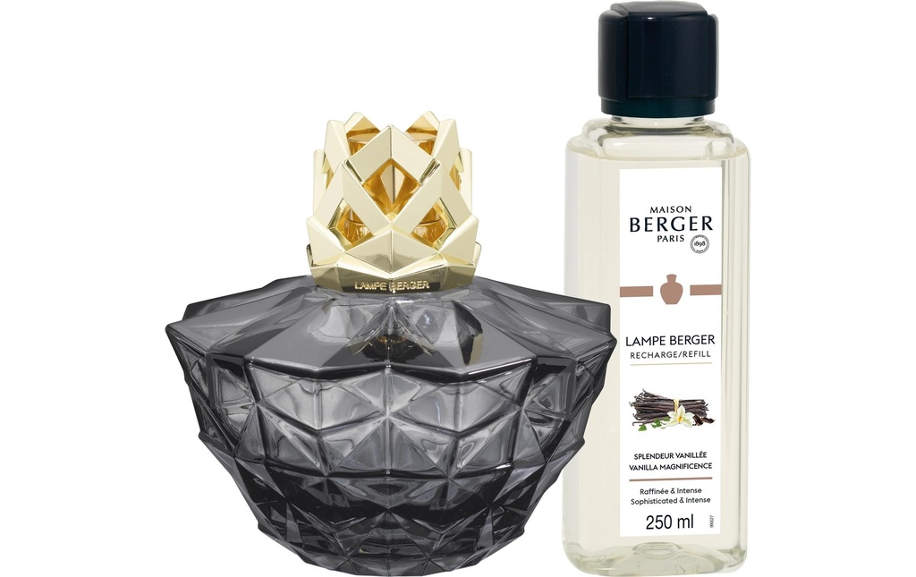 Maison Berger Lampe aromatique Set Splendeur Vanillée 250 ml, Noir