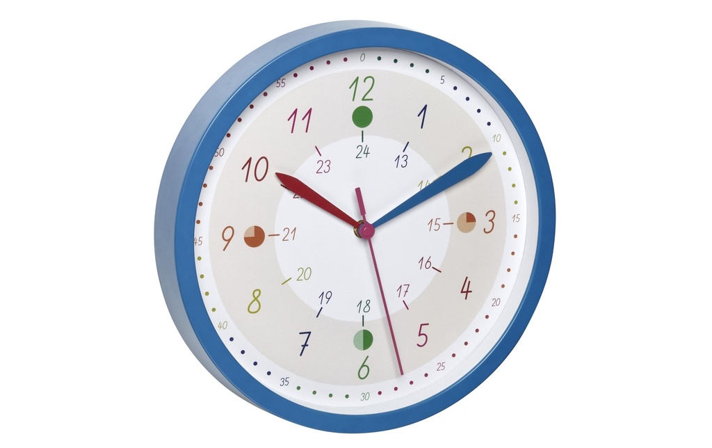 TFA Dostmann Horloge murale pour enfants Tick & Tack Bleu