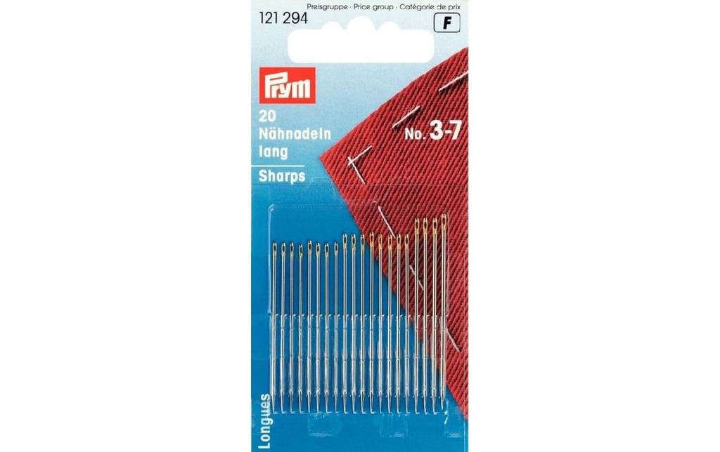 Prym Aiguille à coudre Nr. 3 - 7, Trié, 20 pièces
