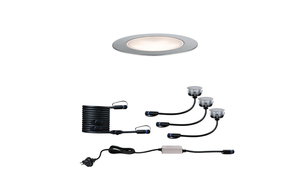 Paulmann Spot de jardin Plug & Shine Floor 90° 3000 K, set de base