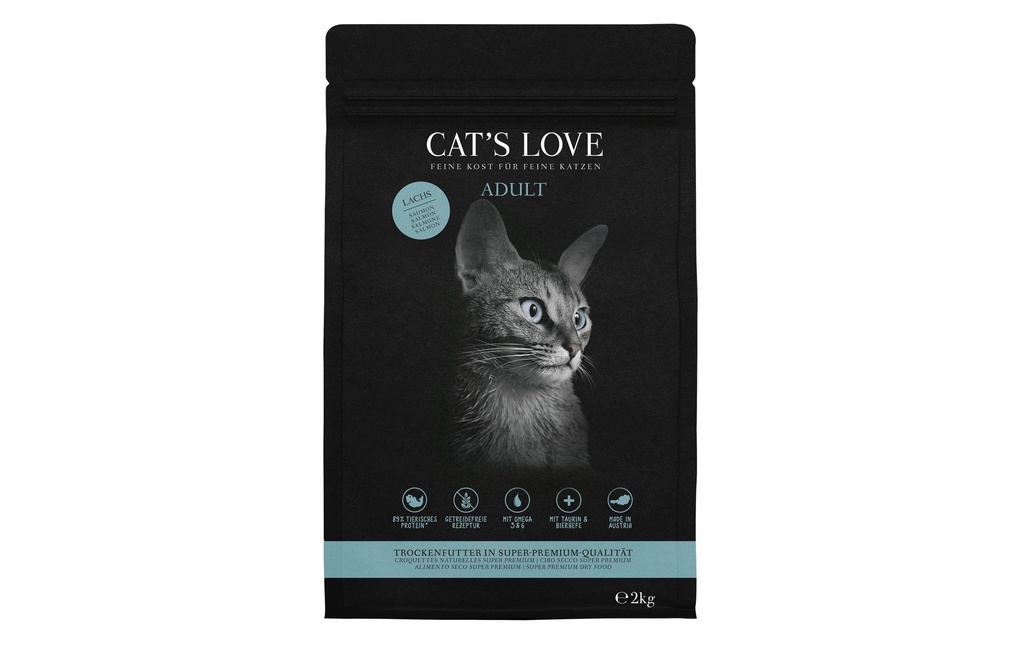 Cat's Love Alimentation sèche Adult saumon, 2 kg