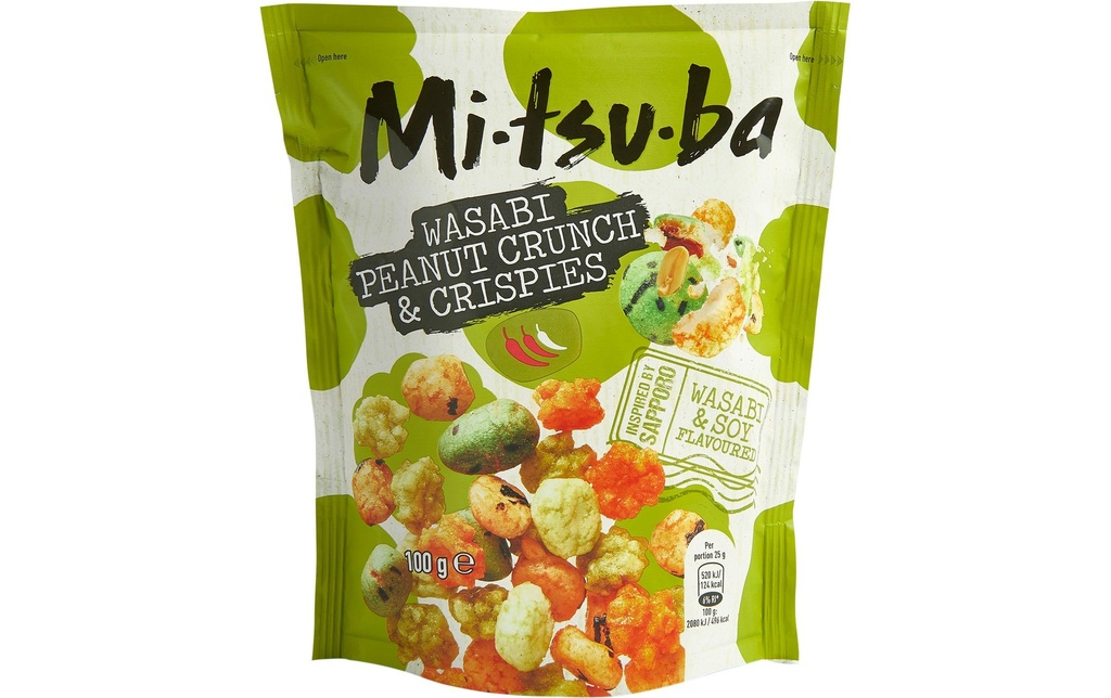 Mitsuba Wasabi Peanut Crunch et Crispies 100 g