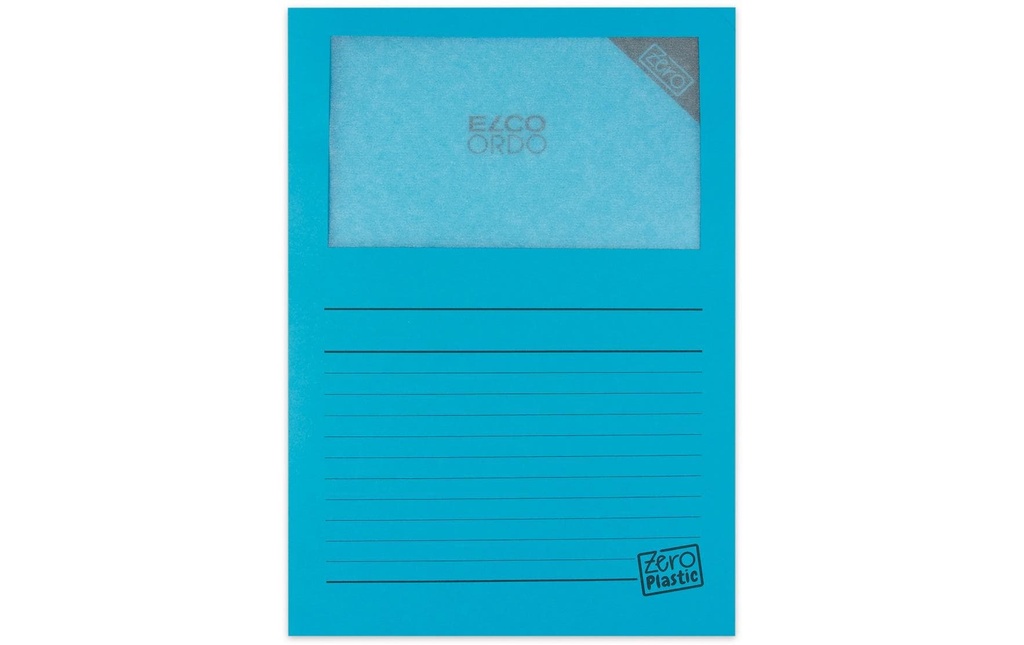ELCO Pochette transparente Zero Plastic Bleu, 100 pièces