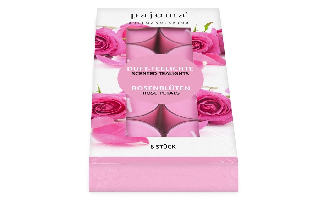 Pajoma Bougie chauffe-plat Pétales de rose Lot de 8