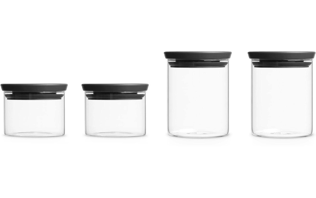 Brabantia Récipients à provisions empilable 4 pièces, Transparent