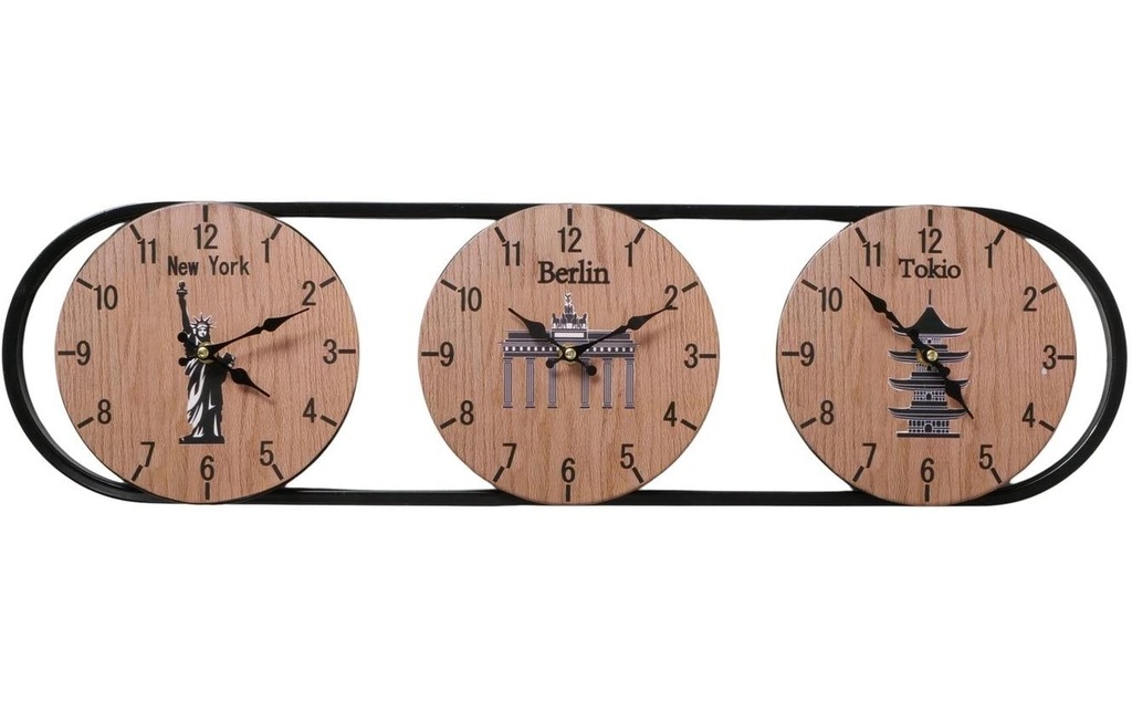 Boltze Horloge murale Tempus Noir/Nature