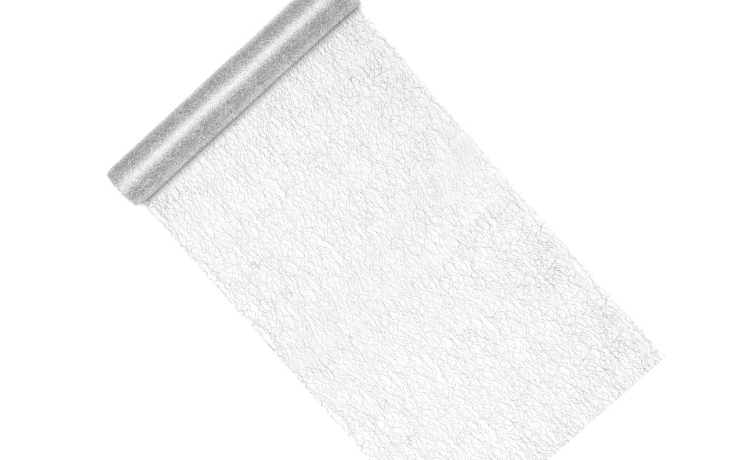 Partydeco Chemin de table Réseau à fibres optiques 36 cm x 900 cm, Argenté