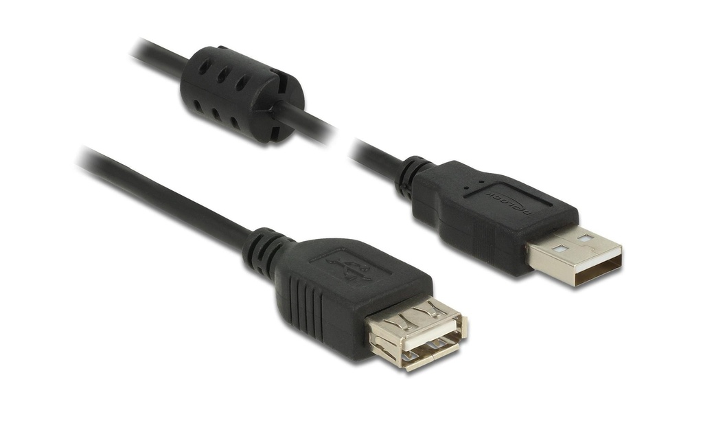 Delock Câble de prolongation USB 2.0 avec noyau de ferrite USB-A - USB-A 1 m