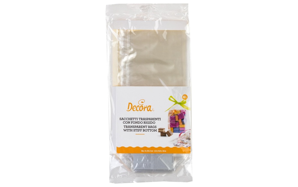 Decora Sachet cadeau 14 x 30 cm, 10 Pièce/s, Transparent