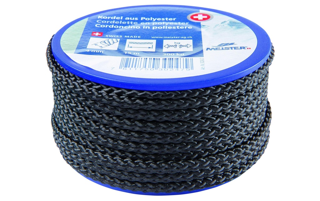 Meister Cordon Ø 4 mm, 15 m, 300 kg, Noir