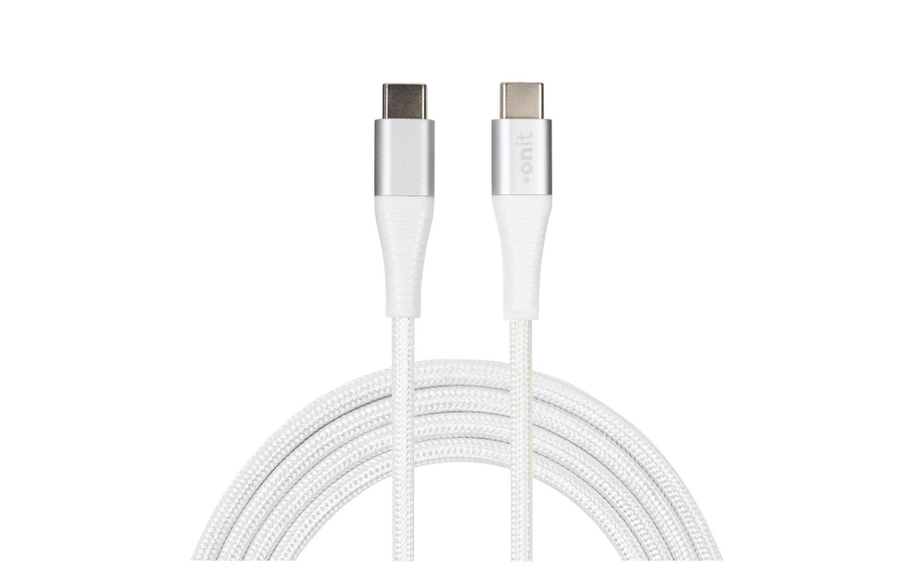 onit Câble USB 3.0 60 W, USB-C - USB-C, 1 m, Blanc