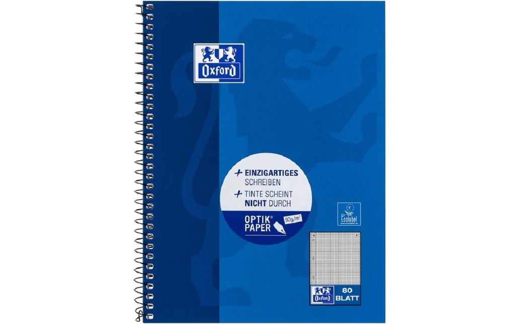 [266050393] OXFORD Bloc collège A5+ 5mm quadr.ble (160 pces)
