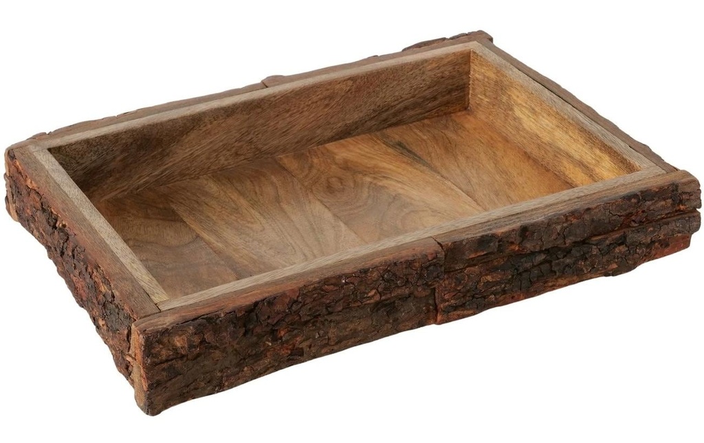 Boltze Assiette décorative Barka Bois de manguier, 37 x 5.5 cm