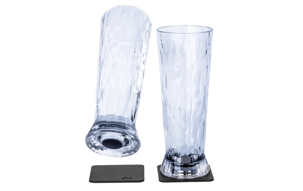 Silwy Verre à bière en plein air Lunettes en plastique haute technologie, lot de 2