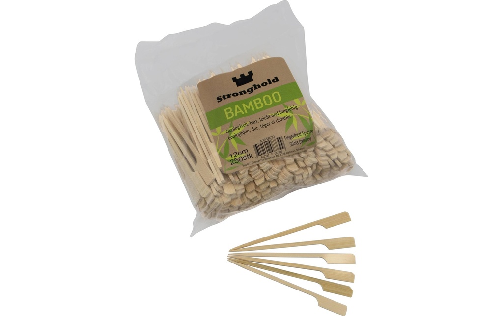 Stronghold Brochettes en bambou avec poignée 12 cm, 250 pièces