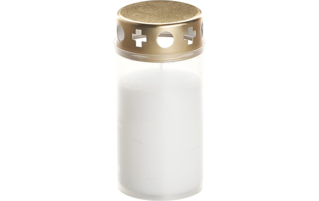 balthasar Bougie funéraire Blanc avec couvercle