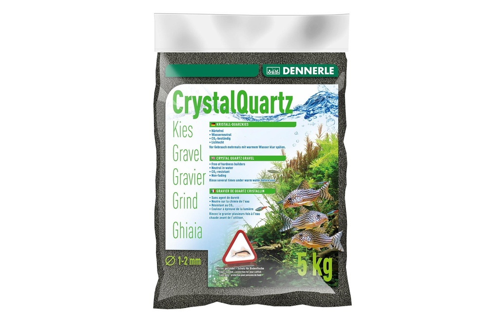 Dennerle Substrat de sol Gravier de quartz cristallin noir diamant, 5 kg
