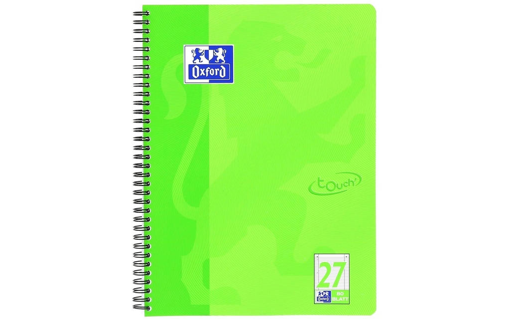 [266086494] OXFORD Bloc collège Touch A4 L27 vert (160 pces)