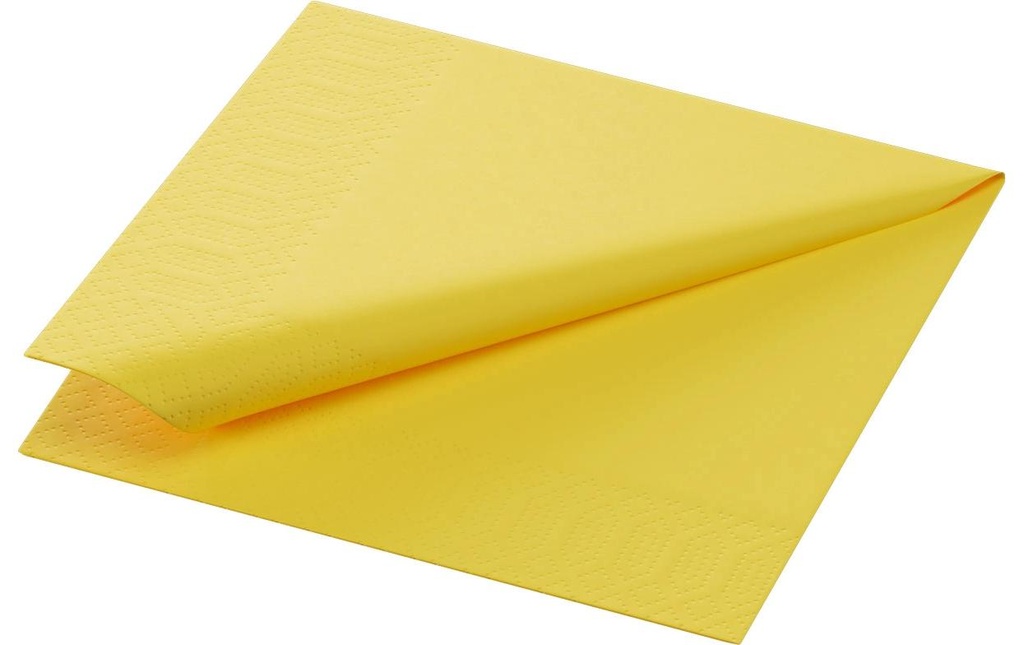 Duni Serviettes en papier Tissue 24 cm x 24 cm, 250 Pièce/s, Jaune