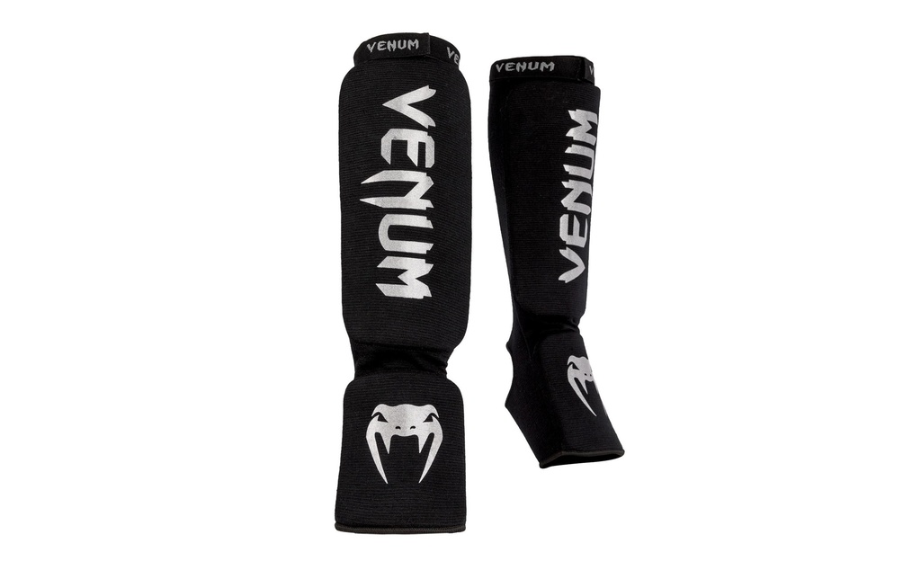Venum Kontact Shin Guards Noir/Argent, M