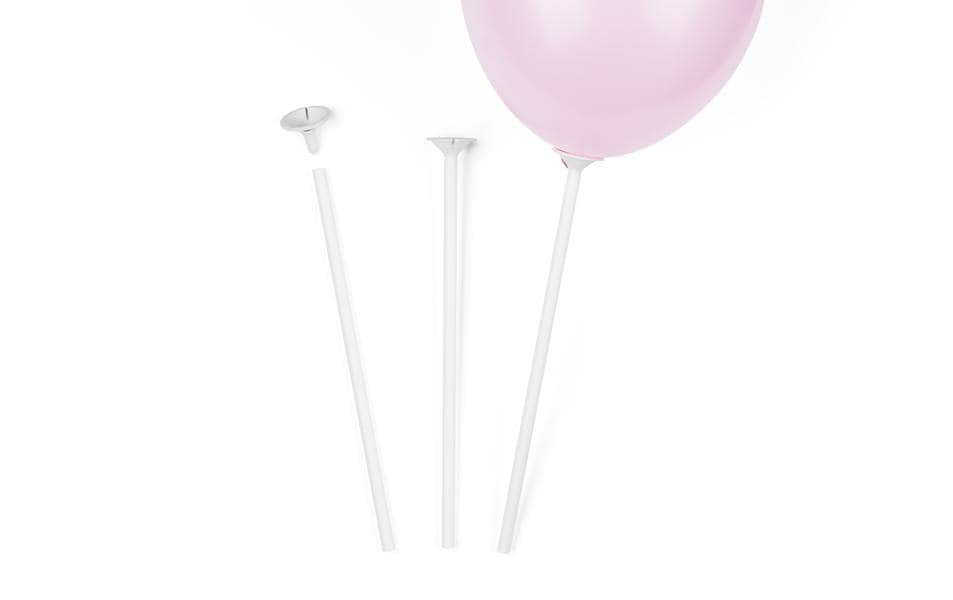 Partydeco Lot de 100 Blanc, 30 cm