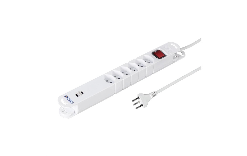 STEFFEN Bloc multiprises VARIABL 6x T13 + 2x USB-C PD avec interrupteur