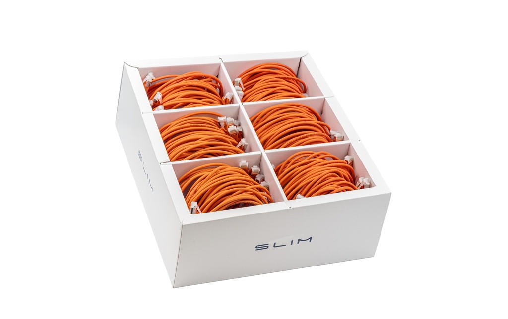 SLIM Câble patch slim RJ-45, Cat 6A, U/FTP, 1.5 m, Orange, 60-Pack
