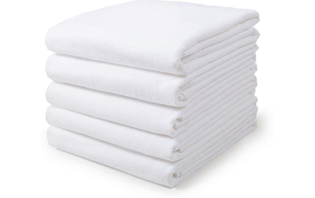 MAKIAN Panno Molleton Lot de 3 80 x 80 cm, blanc