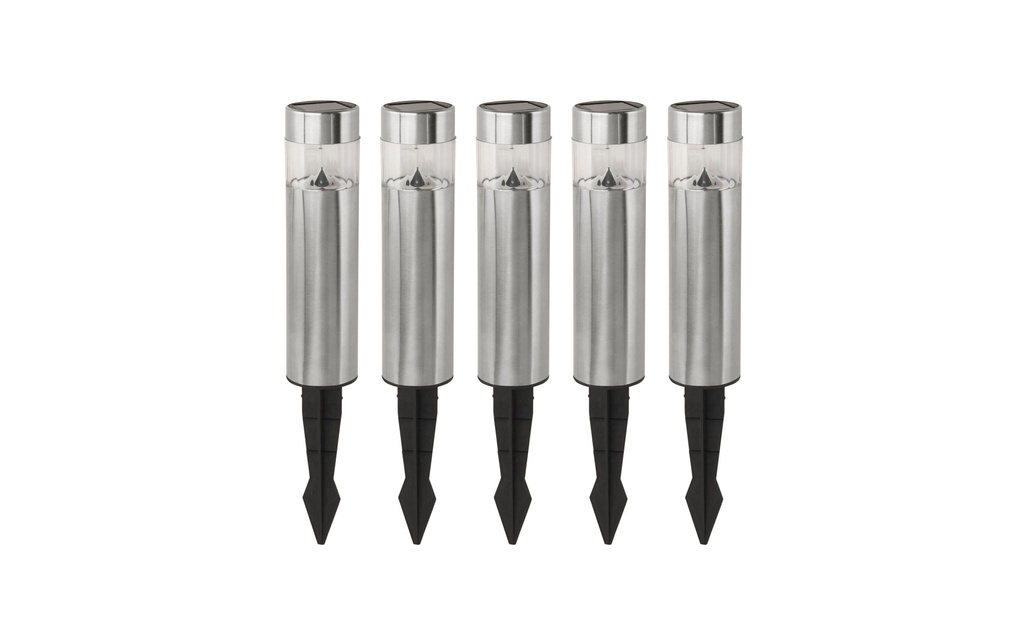 EGLO Leuchten Éclairage de jardin Solar, Lot de 5, argent