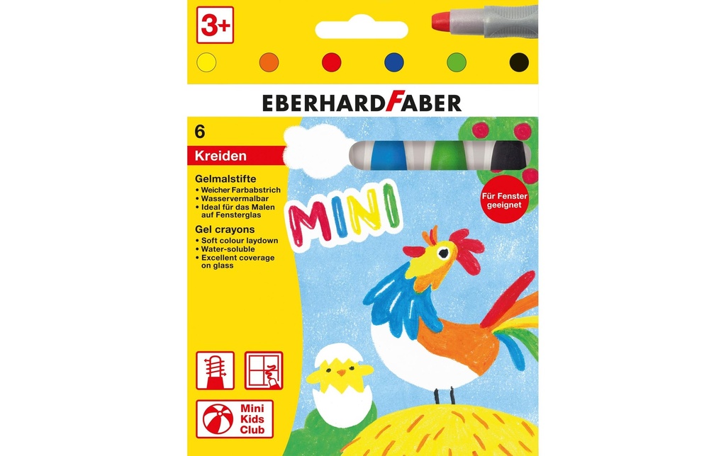Eberhard Faber Crayons de couleur Gel Basic, 6 pièces