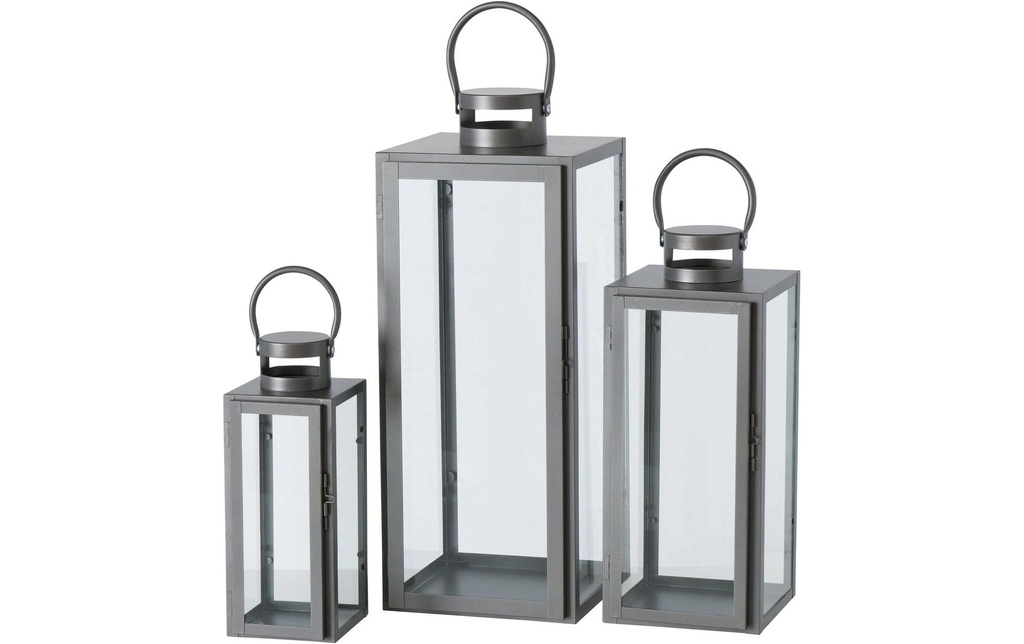 Boltze Lanterne Arana 3 pièces, Argenté/Transparent