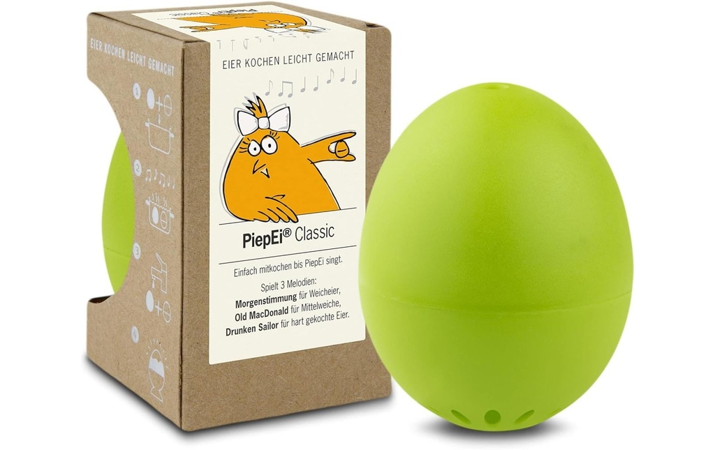 PiepEi Minuteur de cuisine Coquetier chantant Classic, Vert clair