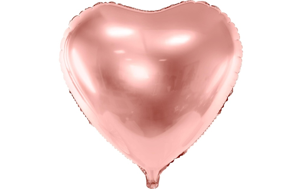 Partydeco Ballon en aluminium Cœur Or rose