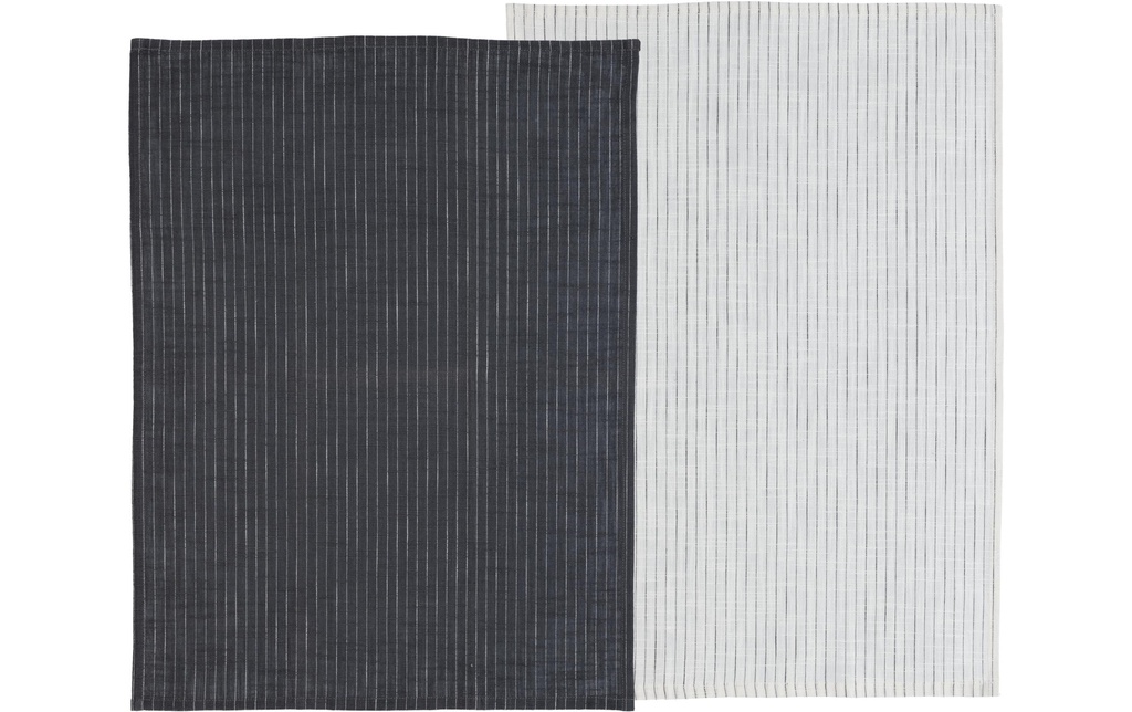 Södahl Ensemble de torchons pour la vaisselle Chambray Soft 2 pièces, Noir/Blanc