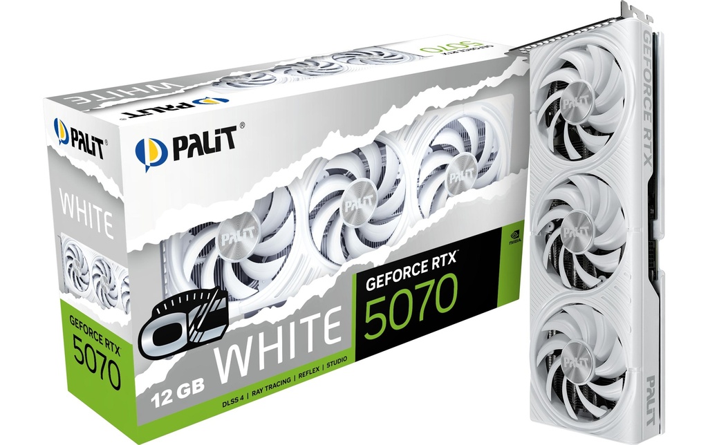 Palit Carte graphique RTX5070 BLANC OC 12 GB GDDR7