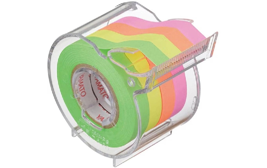 NT Cutter Distributeur à feuillets adhésif Yamato 7 mm x 10 m, 4 couleurs