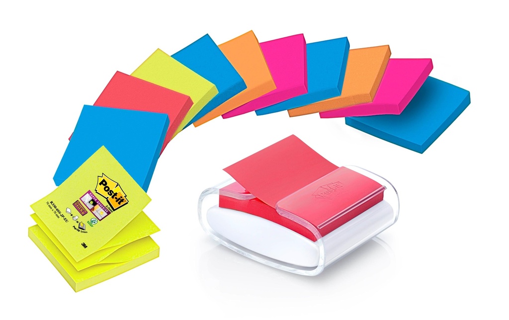 Post-it Distributeur à feuillets adhésif Z-Note Blanc/transparent