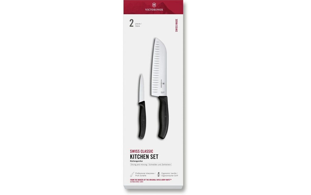Victorinox Garniture de cuisine Swiss Classic, 2 pièces, noir, boîte cadeau