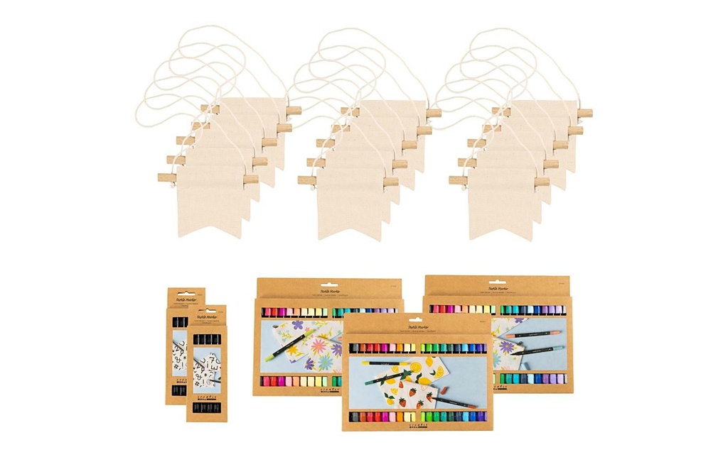 Creativ Company Fanion Kit créatif de groupe 10.5 x 12 cm, 60 pièces