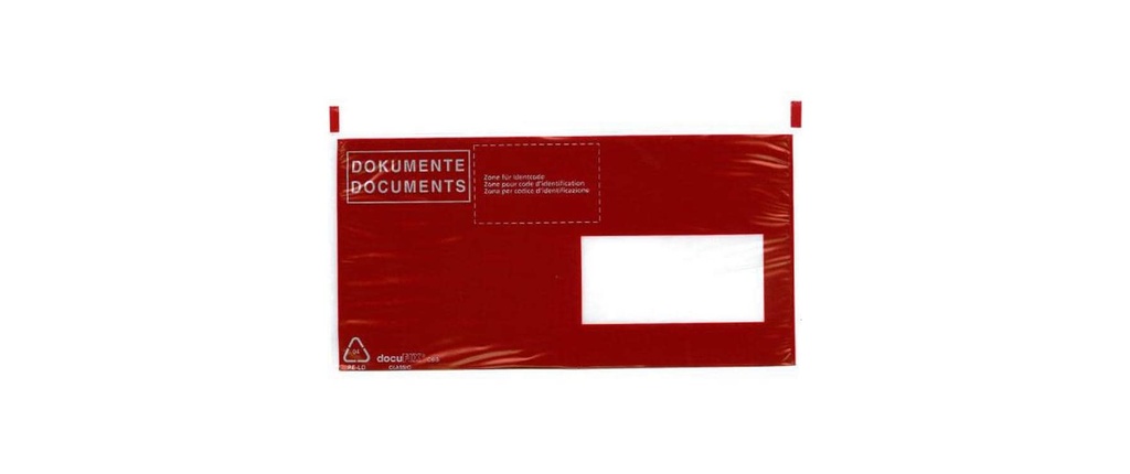 Büroline Pochette pour documents C6/5 Rouge, 250 pièces