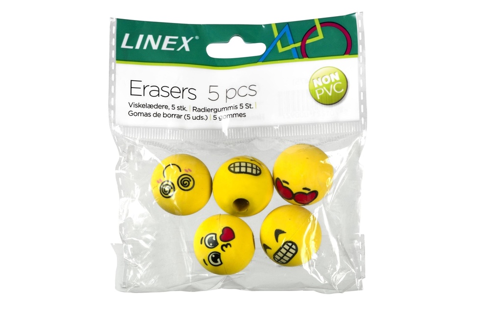 [266114751] LINEX Gomme capuchon forme globe ass (5 pces)