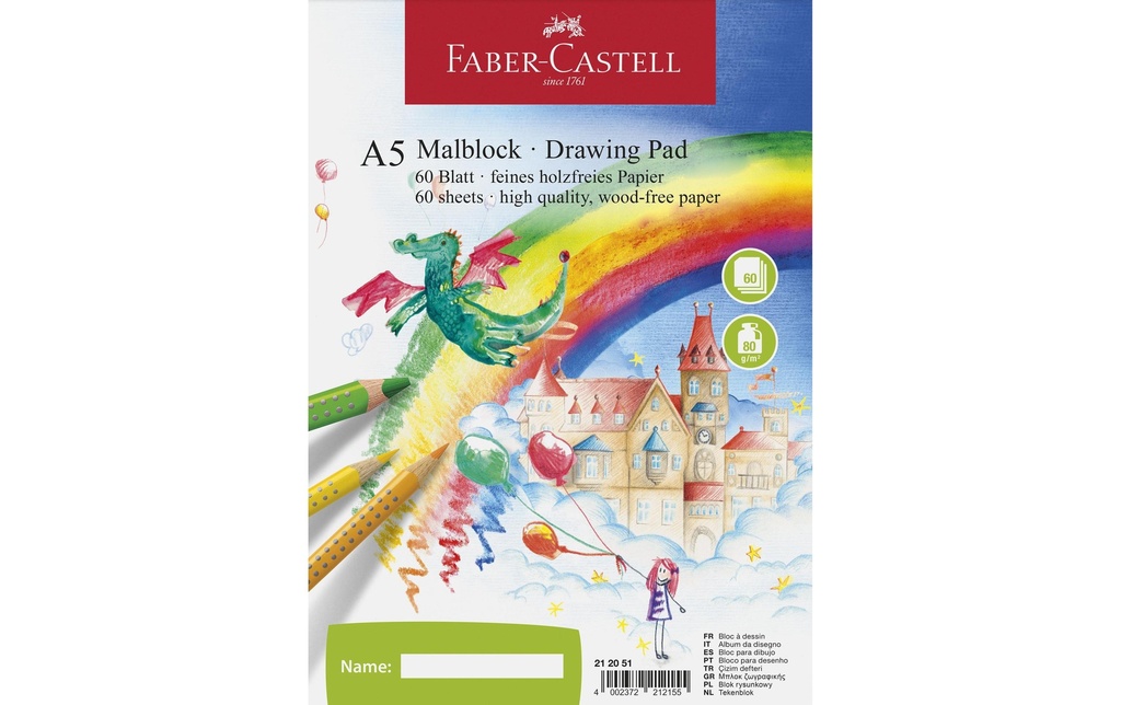 Faber-Castell Bloc à dessin A5 60 feuilles