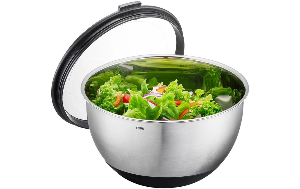 GEFU Bol mélangeur Muovo 4.5 l, Noir/Argenté