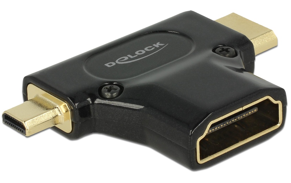 Delock Adaptateur HDMI - Micro HDMI (HDMI-D)/Mini-HDMI (HDMI-C)