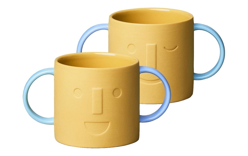 Chic Mic Tasse pour enfants Bonne humeur jaune/bleu